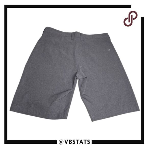 Travis Mathew Men's Flat Front Performance Chino Casual Golf Shorts Gray Size 30 - Picture 2 of 5